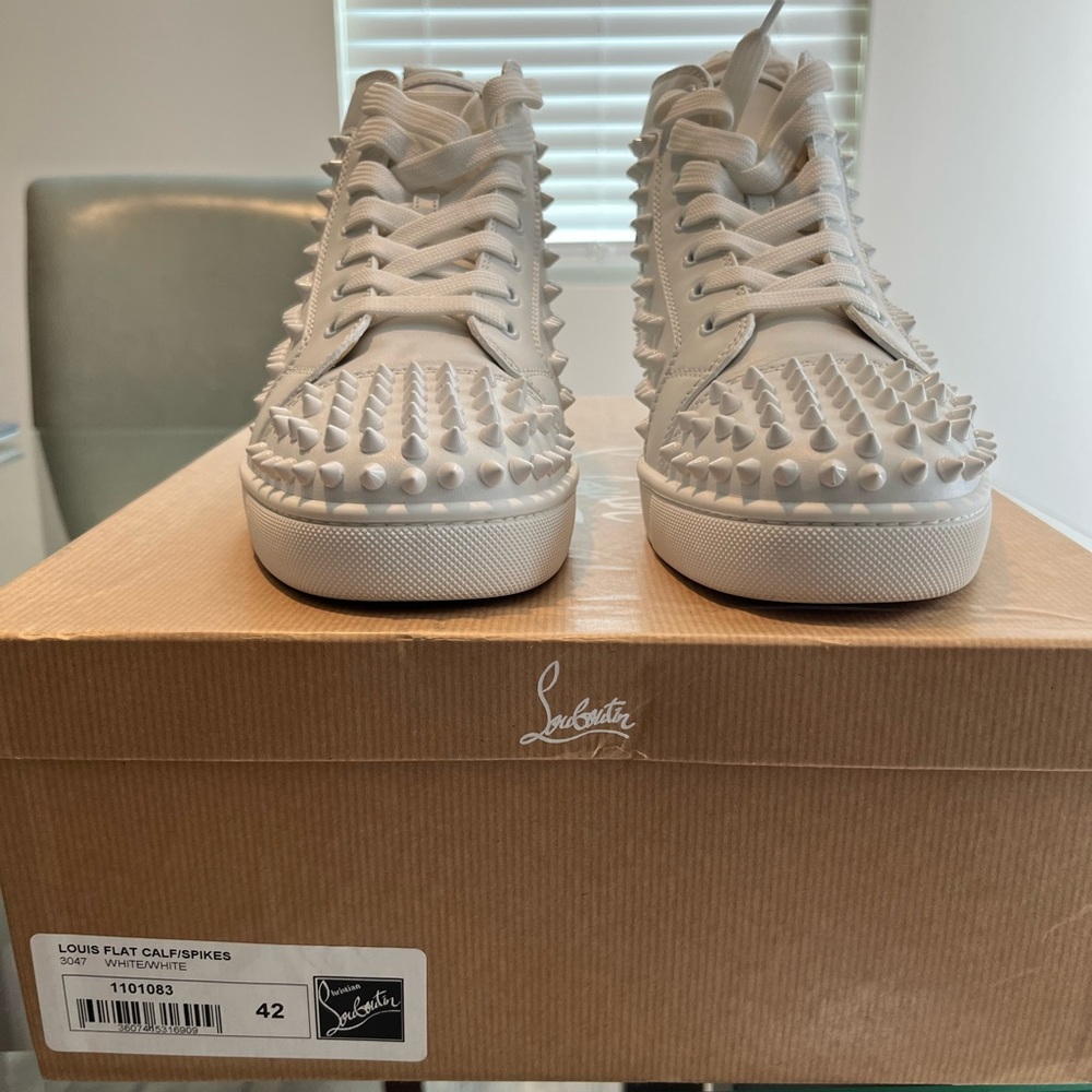 Christian Louboutin with spikes white leather men size 42